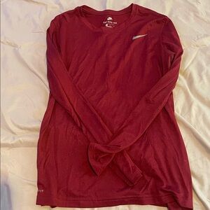 Nike Maroon Long Sleeve Dri-Fit Shirt